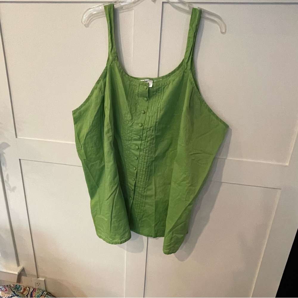 Main Street Blues Green Sleeveless Button-Down Top Size 2X.  (#2)